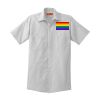 Short Sleeve Striped Industrial Work Shirt Thumbnail