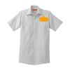 Short Sleeve Striped Industrial Work Shirt Thumbnail