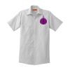 Short Sleeve Striped Industrial Work Shirt Thumbnail