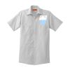 Short Sleeve Striped Industrial Work Shirt Thumbnail