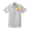 Short Sleeve Striped Industrial Work Shirt Thumbnail