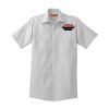Short Sleeve Striped Industrial Work Shirt Thumbnail