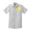 Short Sleeve Striped Industrial Work Shirt Thumbnail