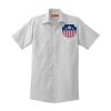 Short Sleeve Striped Industrial Work Shirt Thumbnail